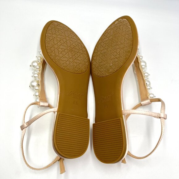 Jewel Badgley Mischka Womens Size 8.5 Larissa Champagne Satin Flats‎ Dress Shoes - Picture 8 of 13